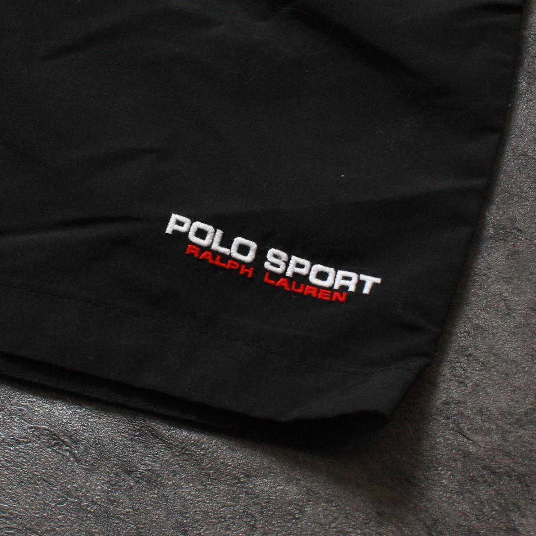 POLO SPORT ポロスポーツ ナイロンハーフパンツ ブラック x イエロー