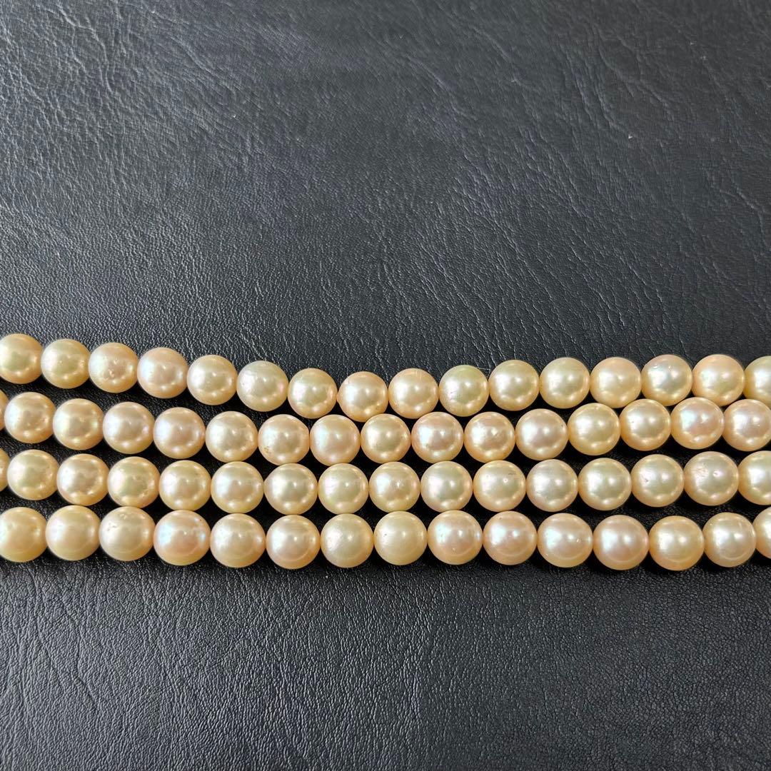 【2連✨122cm】パールネックレス　あこや　本真珠　シルバー刻印　7-8mm