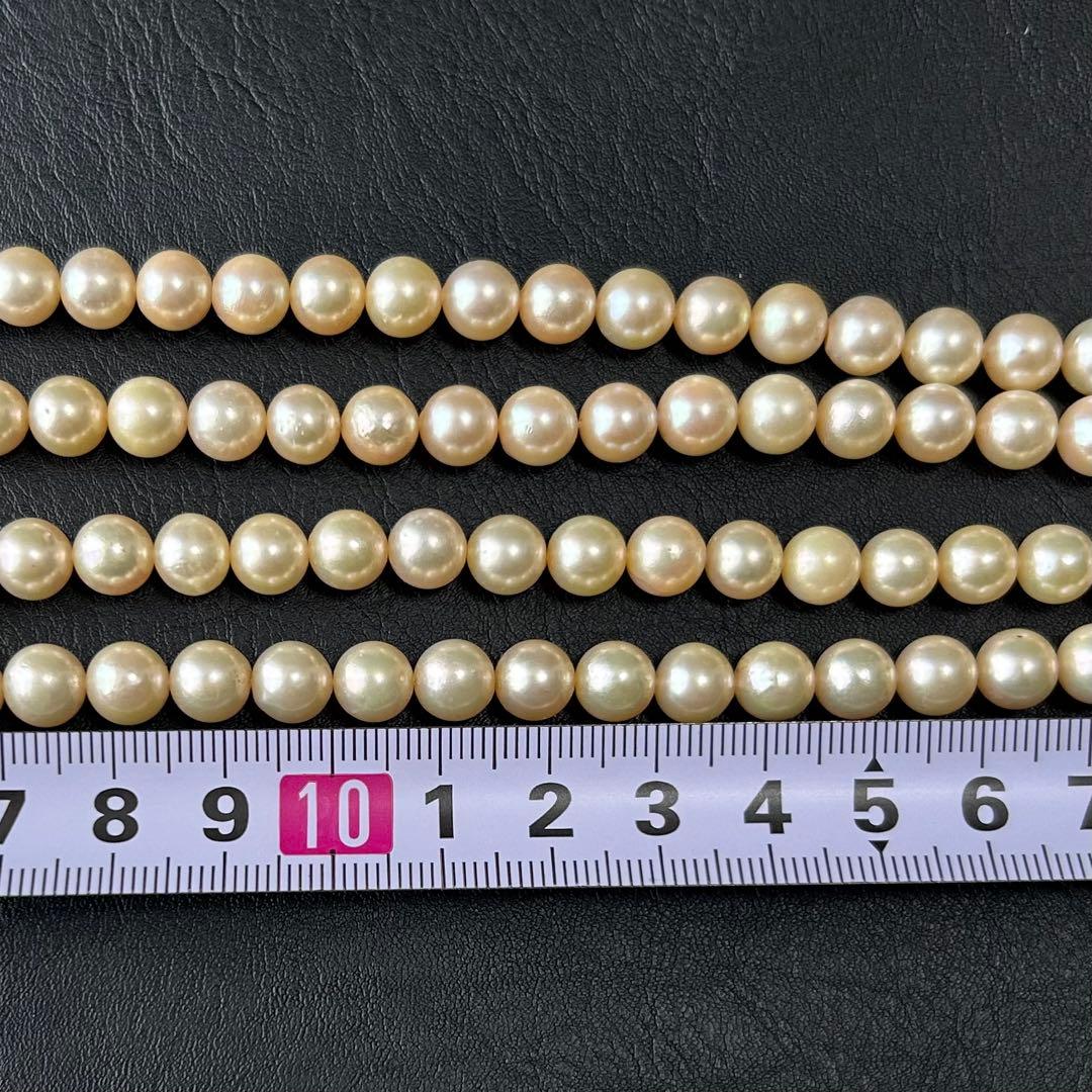 【2連✨122cm】パールネックレス　あこや　本真珠　シルバー刻印　7-8mm