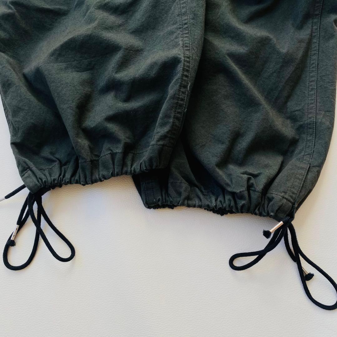 SHISHIKUI　パラシュートパンツ　天然日干し加工　ドローコード　ブラック