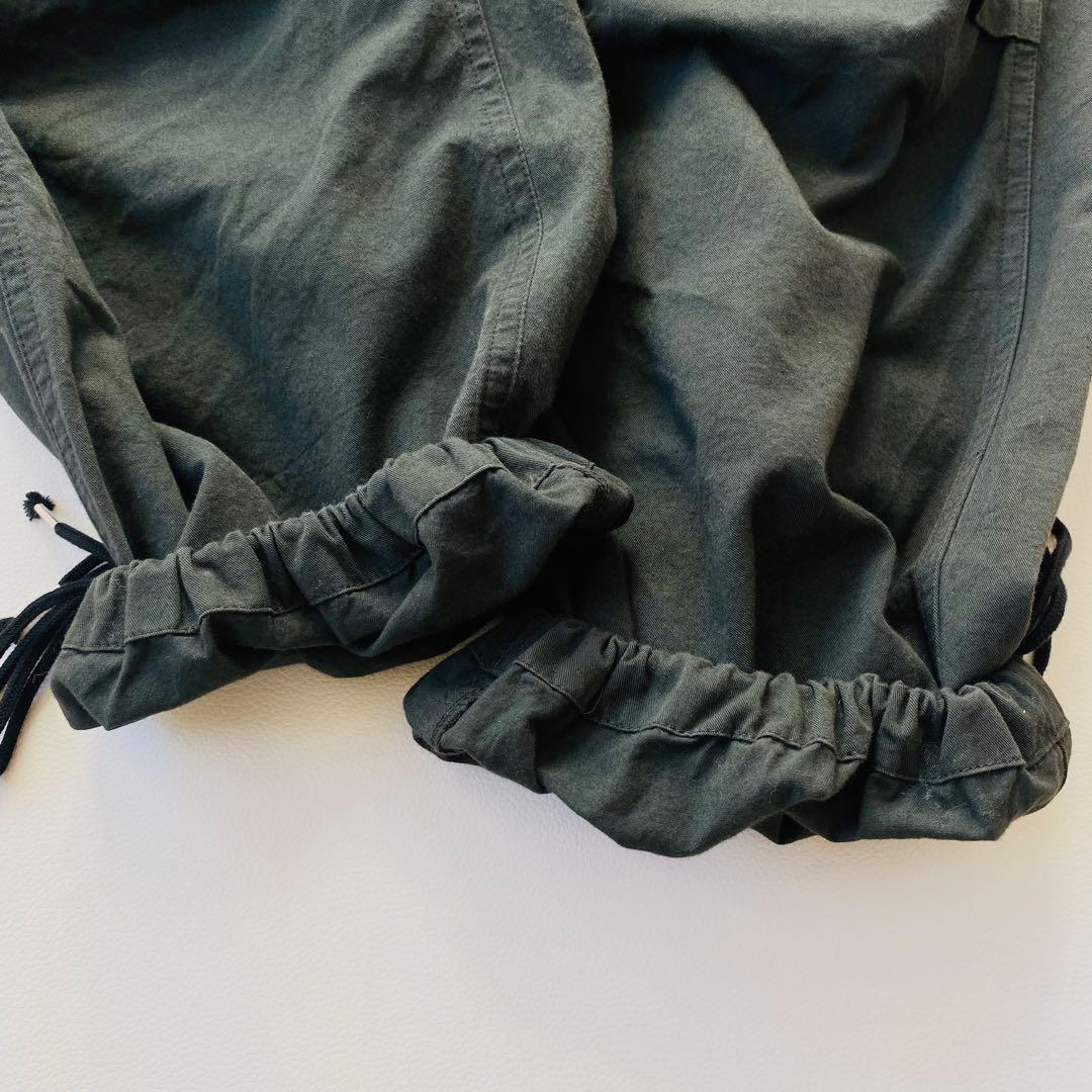 SHISHIKUI　パラシュートパンツ　天然日干し加工　ドローコード　ブラック