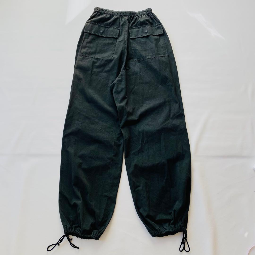 SHISHIKUI　パラシュートパンツ　天然日干し加工　ドローコード　ブラック