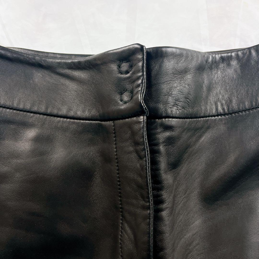 極美品✨DOLCE&GABBANA オールレザー パンツ フレア ブラック黒