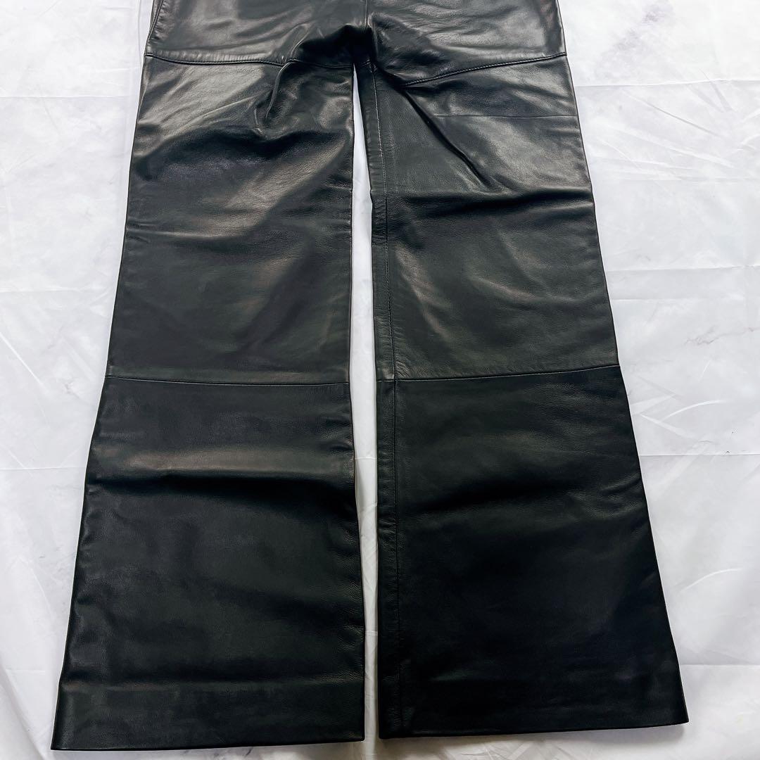 極美品✨DOLCE&GABBANA オールレザー パンツ フレア ブラック黒