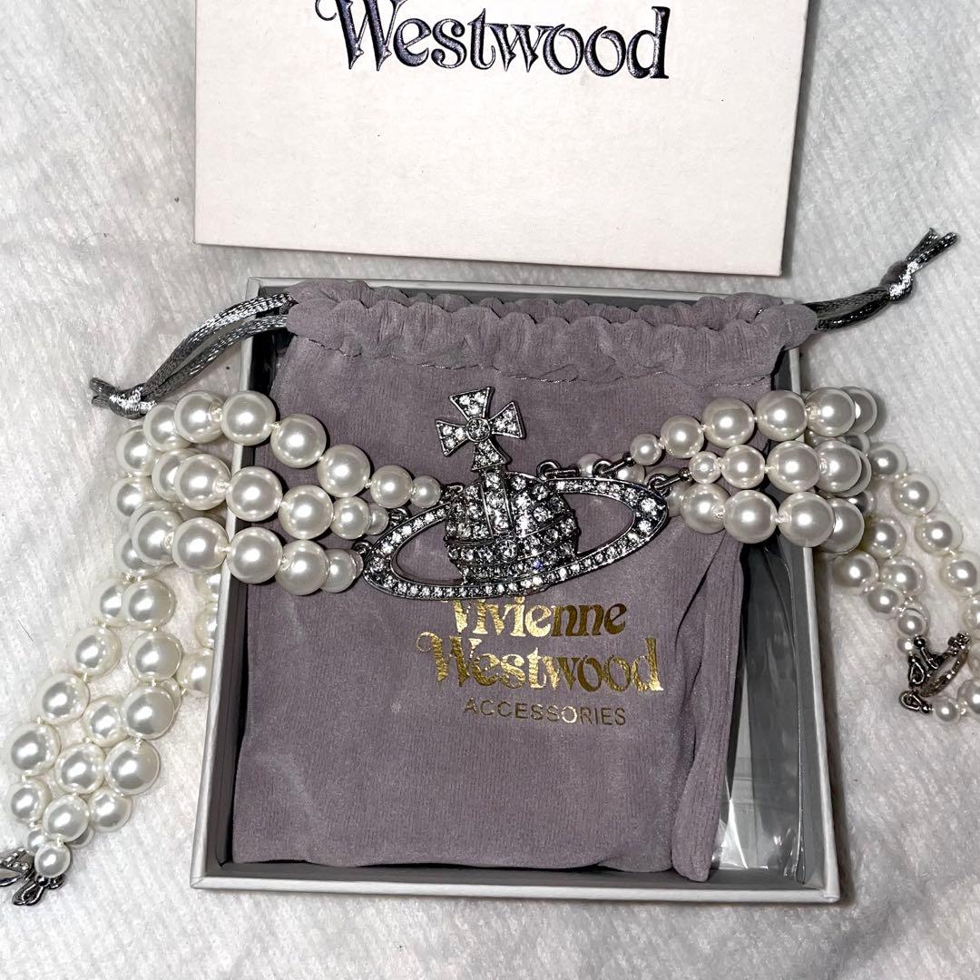Vivienne Westwood パール 3連 ネックレス オーブ チョーカー