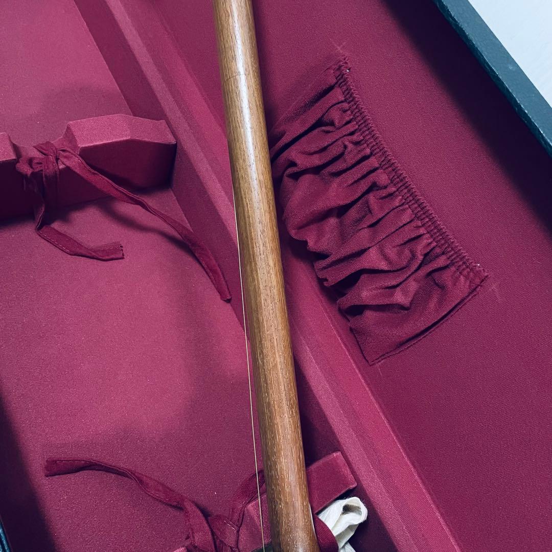 【状態良好】三味線　地唄　中棹　花梨　丸打胴　ハードケース　天然皮　張り替え済み