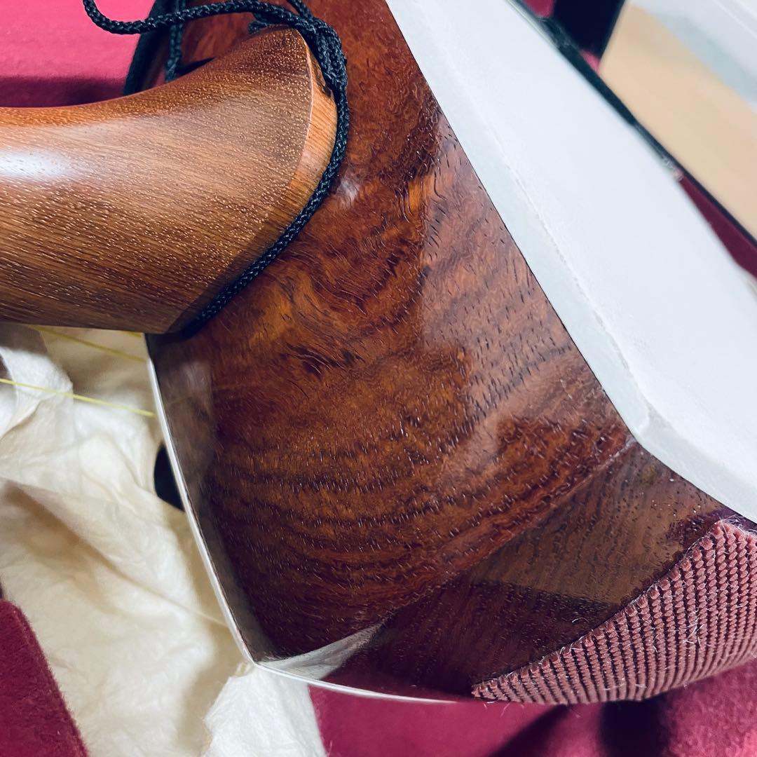 【状態良好】三味線　地唄　中棹　花梨　丸打胴　ハードケース　天然皮　張り替え済み