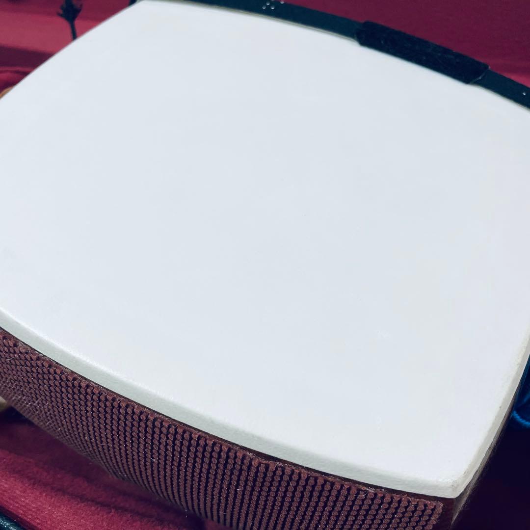 【状態良好】三味線　地唄　中棹　花梨　丸打胴　ハードケース　天然皮　張り替え済み