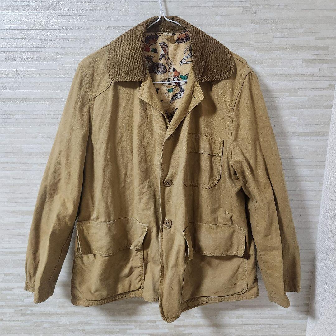 50~60s American field ハンティングジャケット 裏地動物柄