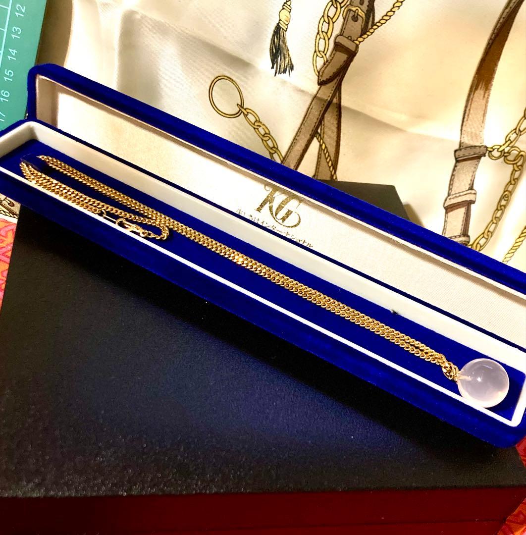 K18 (18金)　ペンダントトップ　大玉 天然石 　アンティーク