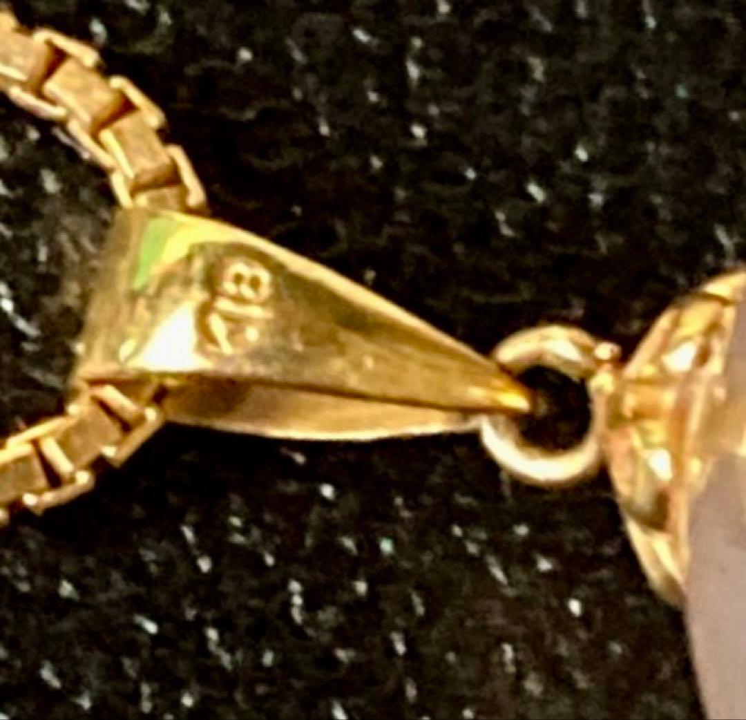 K18 (18金)　ペンダントトップ　大玉 天然石 　アンティーク