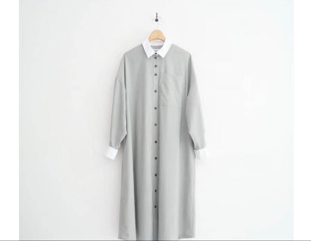即完商品 未使用 タグ付きENFOLD シャツワンピース グレー