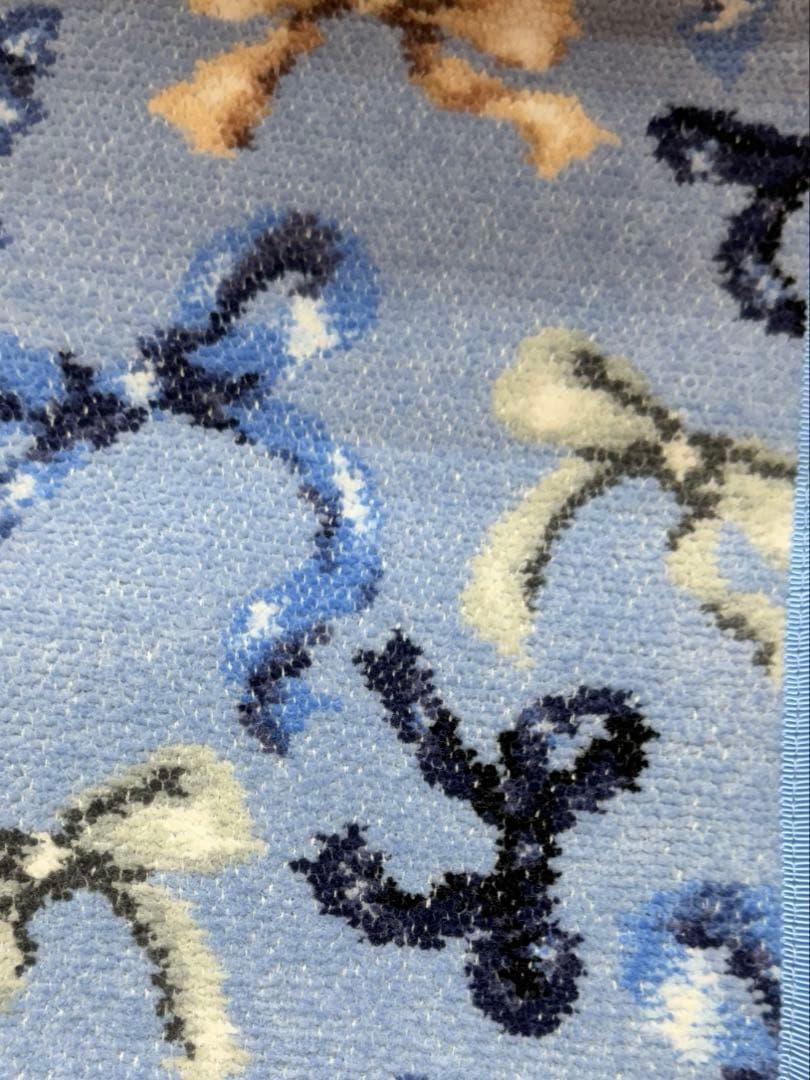 FEILER ライトブルー　リボン柄 マルチケース　母子手帳入れ