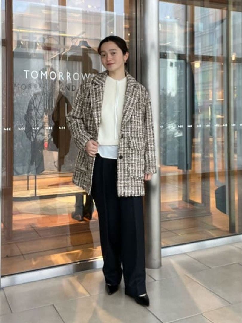 トゥモローランド ボールジィ クリスタルコットンギャザーブラウス ボウタイ 白