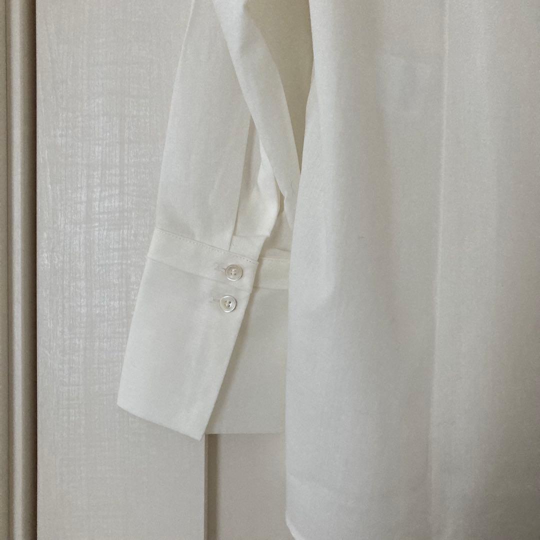 トゥモローランド ボールジィ クリスタルコットンギャザーブラウス ボウタイ 白