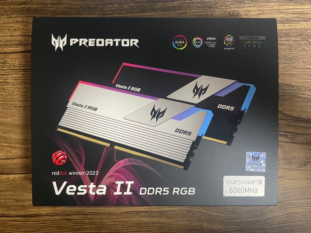 メモリー Acer Predator Vesta II DDR5 RGB 32GB