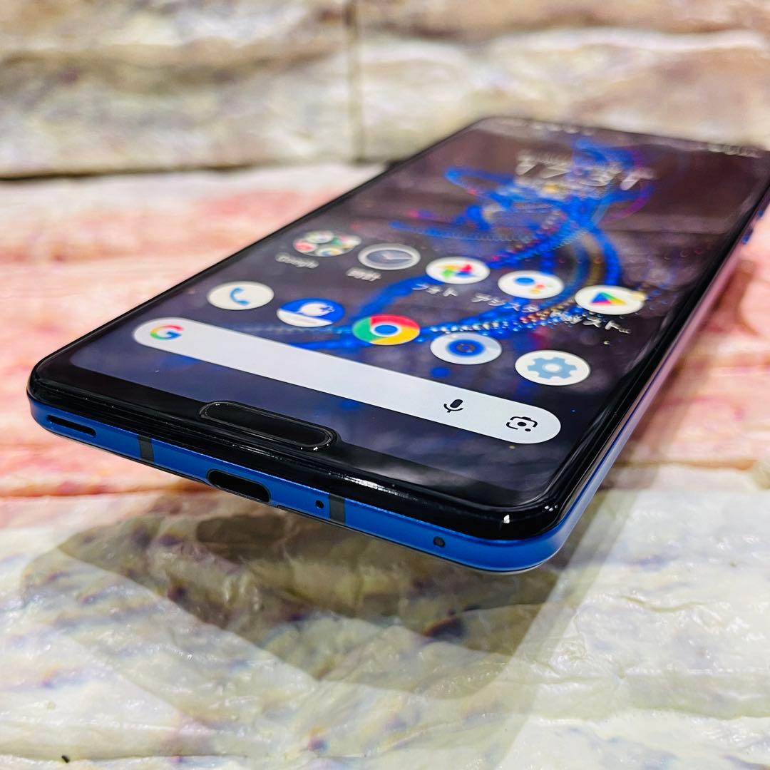 美品 SIMフリー AQUOS R5G 256GB アースブルー 電池良好