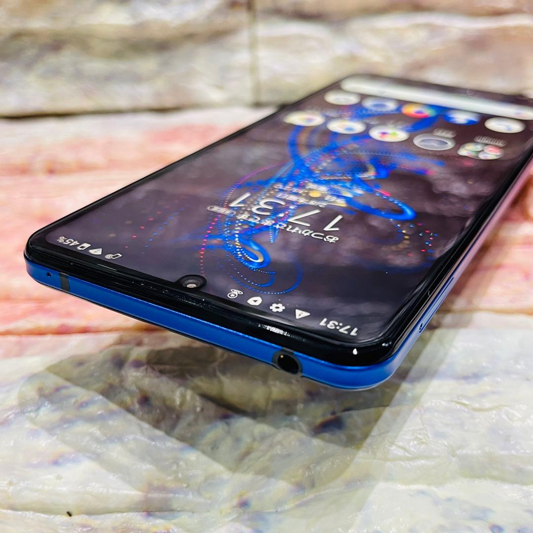 美品 SIMフリー AQUOS R5G 256GB アースブルー 電池良好