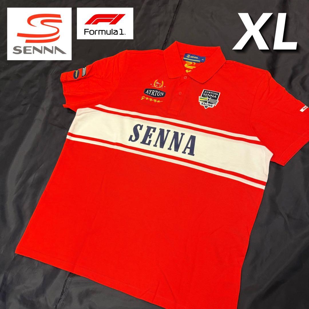 アイルトンセナ F1 ポロシャツ レーシング 新品未使用 XL レッド ホワイト
