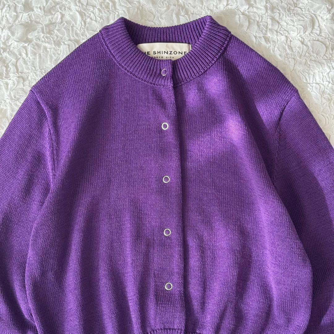 【美品】THE SHINZONE シンゾーン クルーネック 袖リブカーディガン