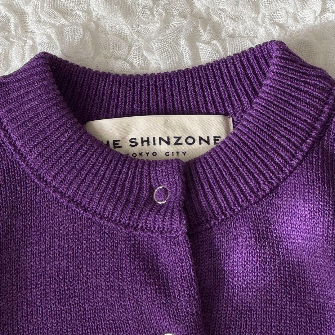 【美品】THE SHINZONE シンゾーン クルーネック 袖リブカーディガン