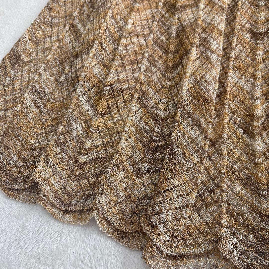 美品✨着丈106✨エポカ　ラメ　ゴールド　 フレア　ニットワンピース　40