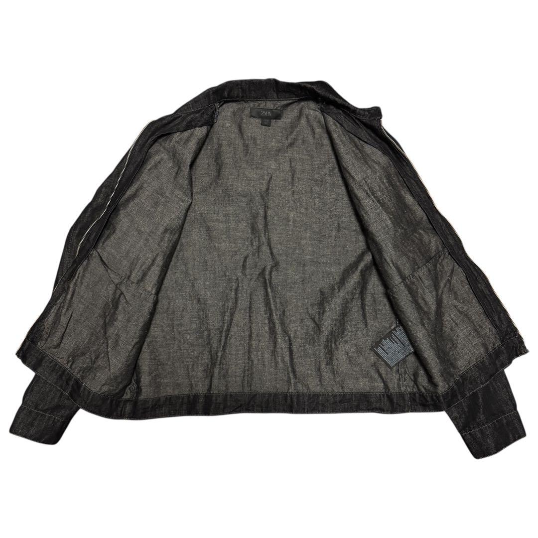 ZARA リラックスフィットデニムジャケット セットアップ ブラック メンズ L
