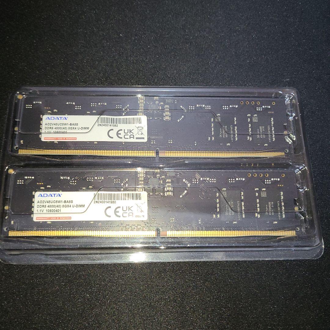 ADATA デスクトップPC用メモリ DDR5-4800　8GB×2（16GB）