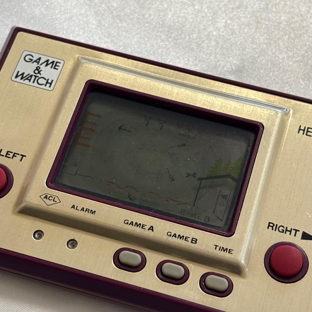 【動作確認済み 箱付き】ゲームウォッチ ゴールド ヘルメット