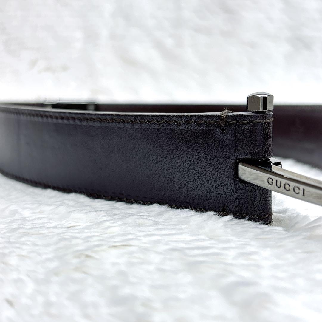 一級品✨GUCCI グッチ ホースビットベルト　シルバー金具　イタリア製
