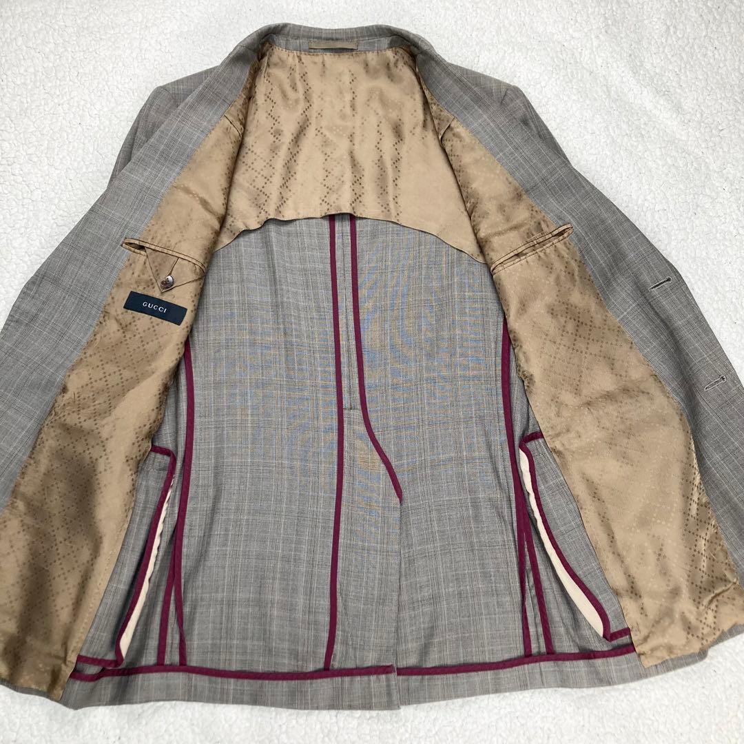 極希少 トムフォード期 GUCCI グレンチェック セットアップスーツ 48
