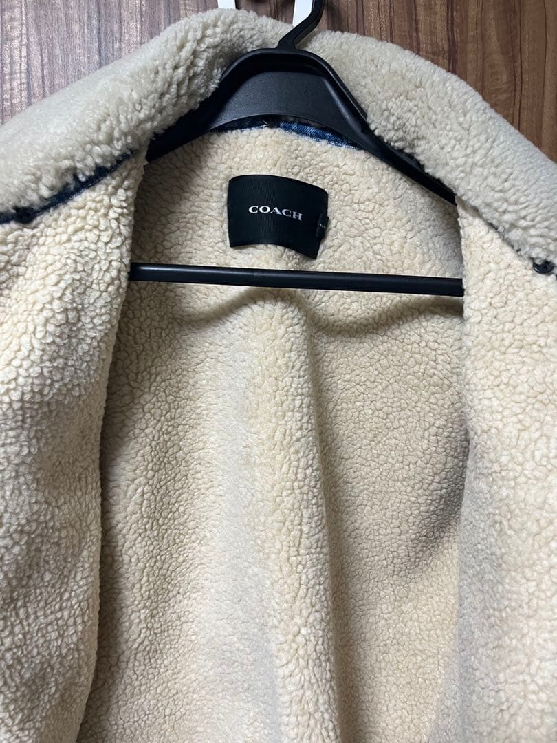 【中古美品】COACH デニムジャケット ボア サイズL
