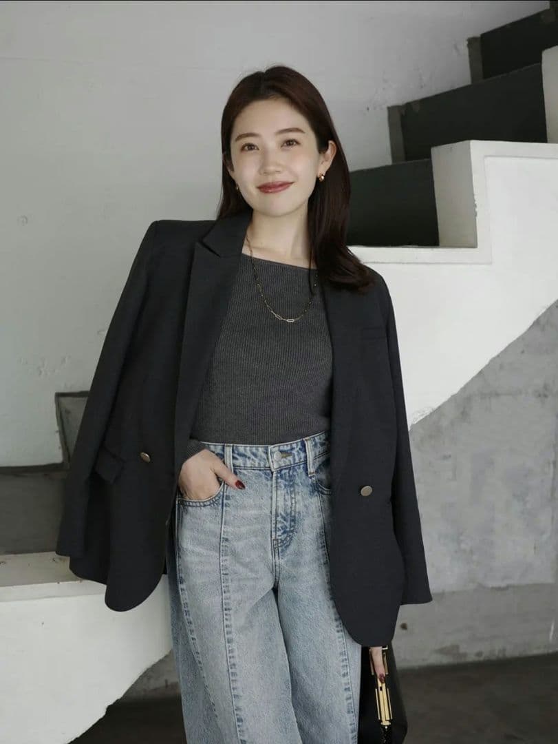 ベーシックダブルジャケット　グレー