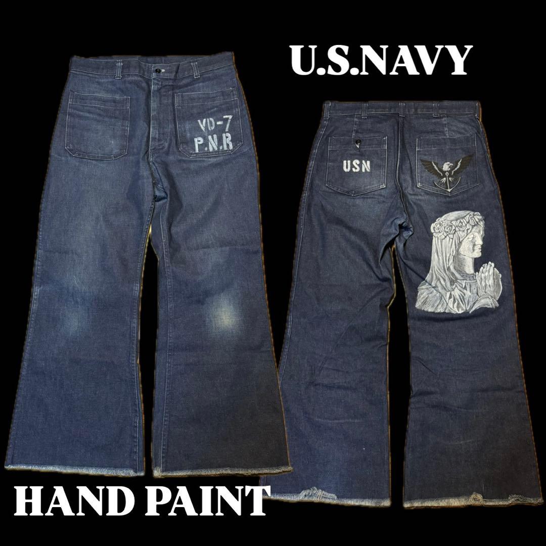 F*s様 90's U.S.NAVY セーラーパンツ ハンドペイント