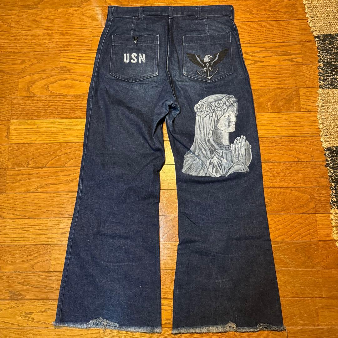 F*s様 90's U.S.NAVY セーラーパンツ ハンドペイント