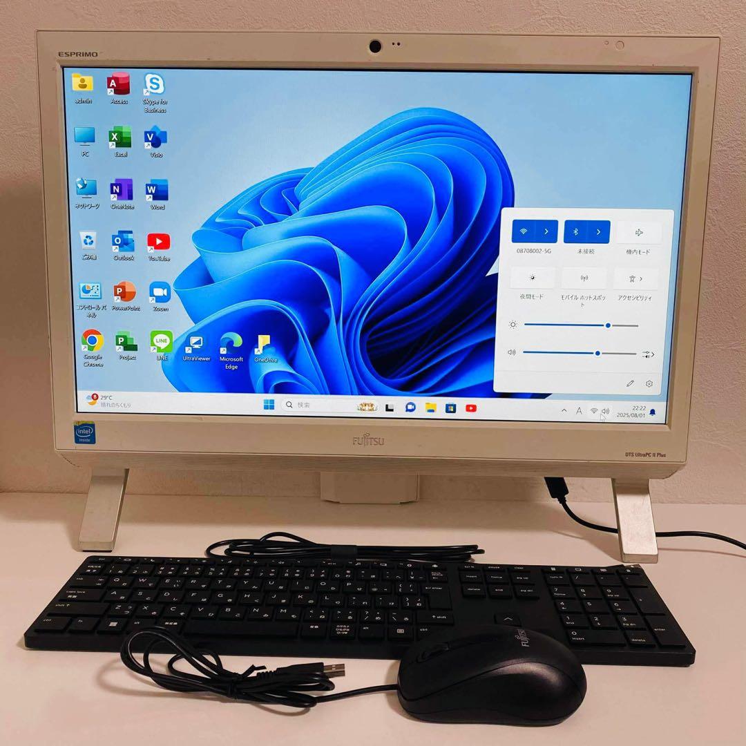 Y728 Fujitsuデスクトップ WEBカメラSSD高速 Windows11