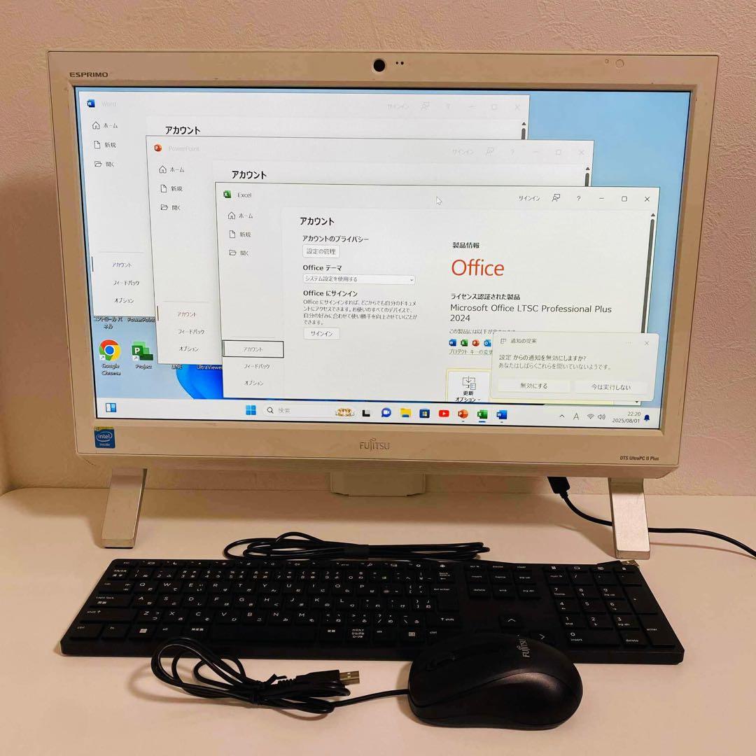 Y728 Fujitsuデスクトップ WEBカメラSSD高速 Windows11