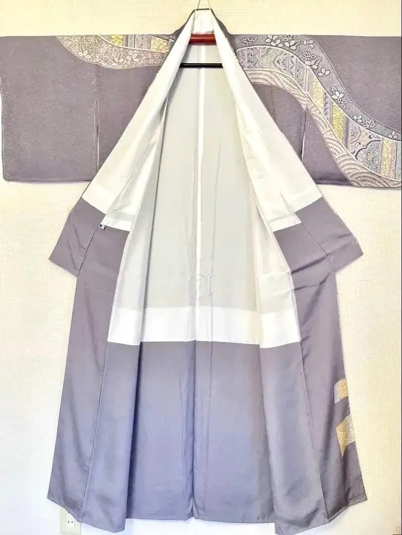 ご予約中 未使用美品 極上丹後ちりめん 正絹訪問着 秀逸更紗花間道 刺繍 ガード