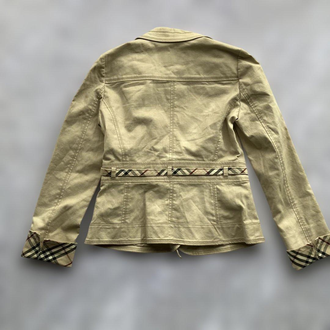 希少　バーバリー　テーラードジャケット　ベルト付き　ノバチェック　ホースロゴ