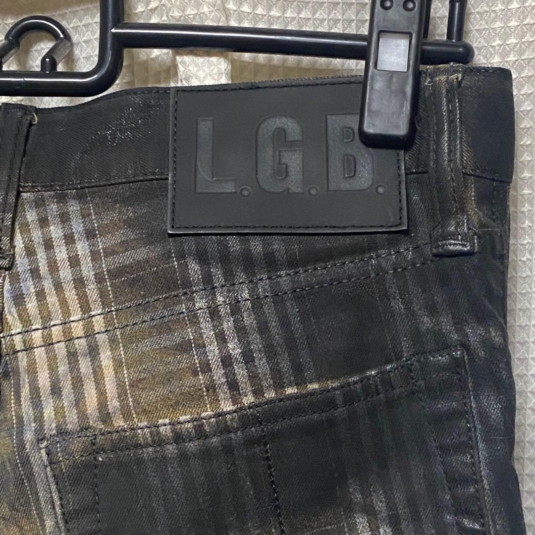 LGB ルグランブルー コーティング ブリーチ チェック デニム 29