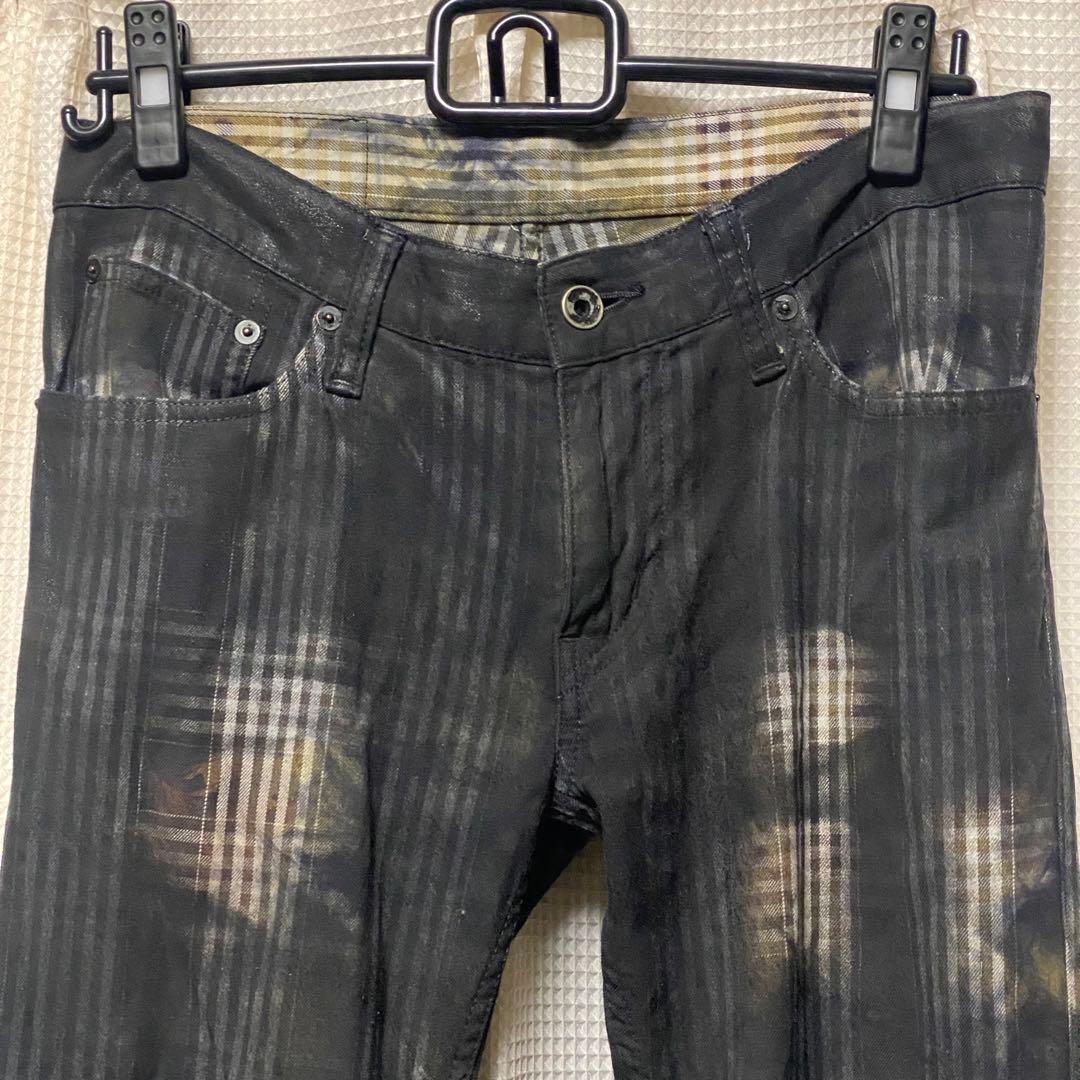 LGB ルグランブルー コーティング ブリーチ チェック デニム 29