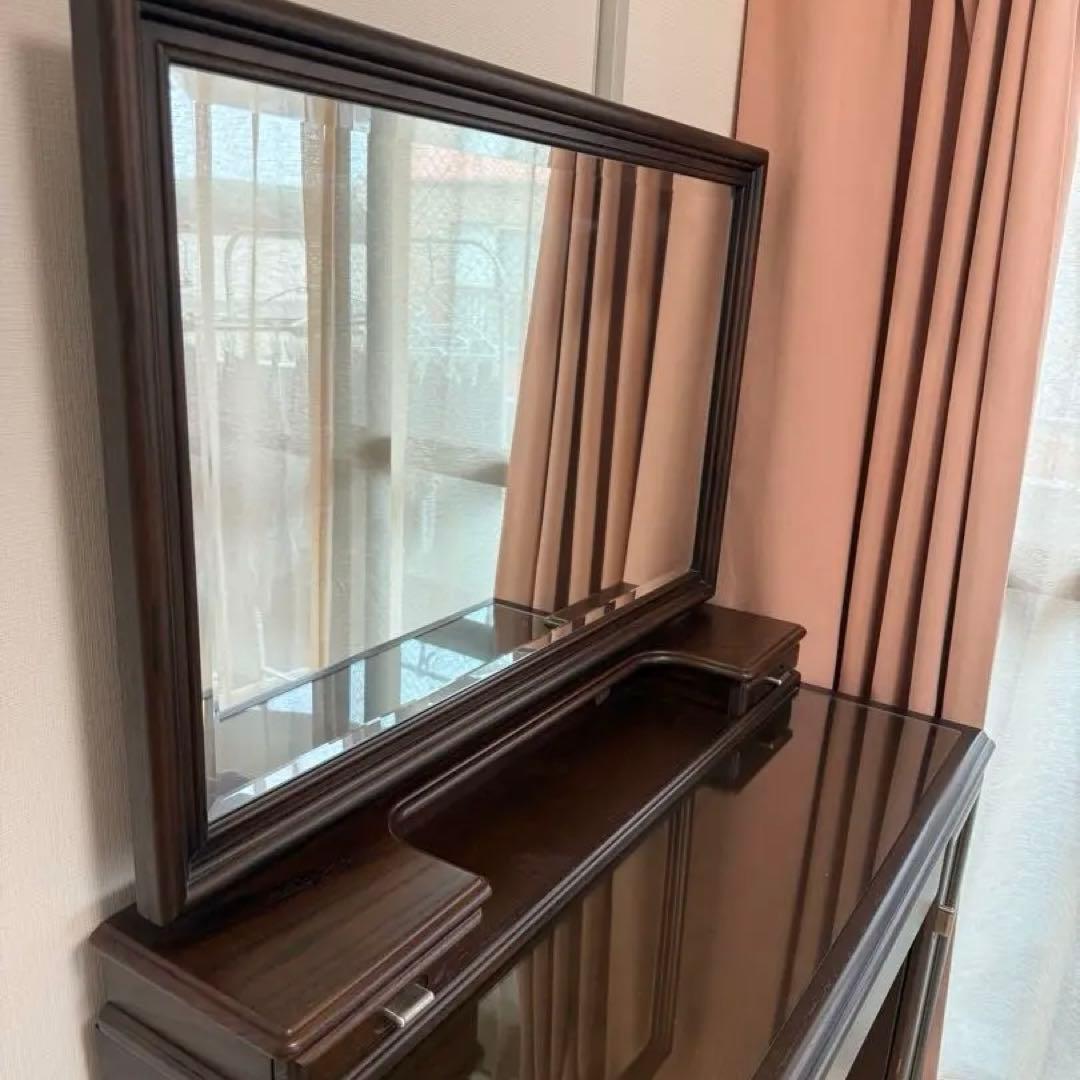 週末限定値下げ！大川家具 ドレッサー 鏡台 引き出し付き ウォルナット