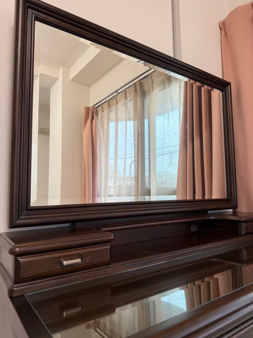 週末限定値下げ！大川家具 ドレッサー 鏡台 引き出し付き ウォルナット