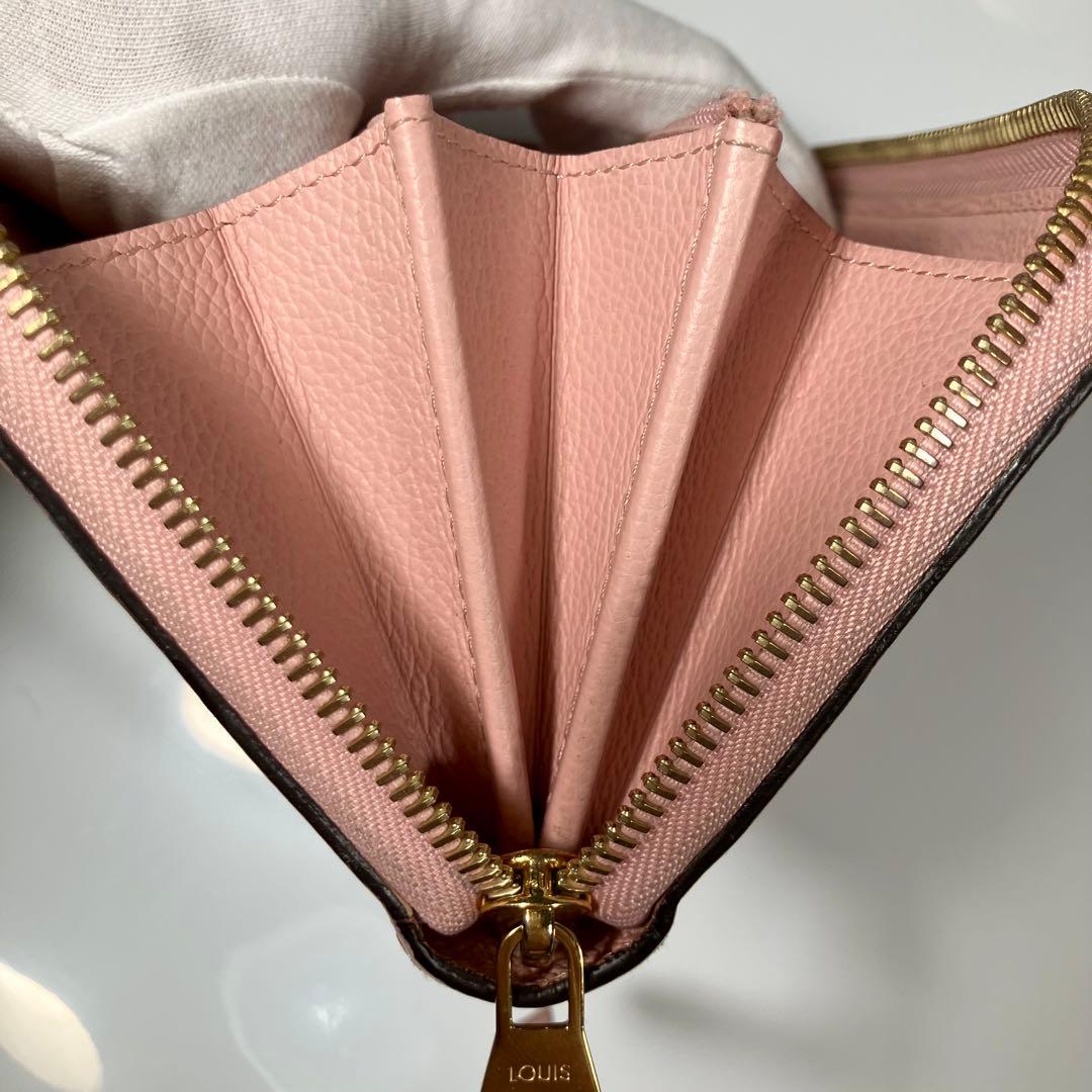 ルイヴィトン モノグラム アンプラント ジッピーウォレット ローズ M64090