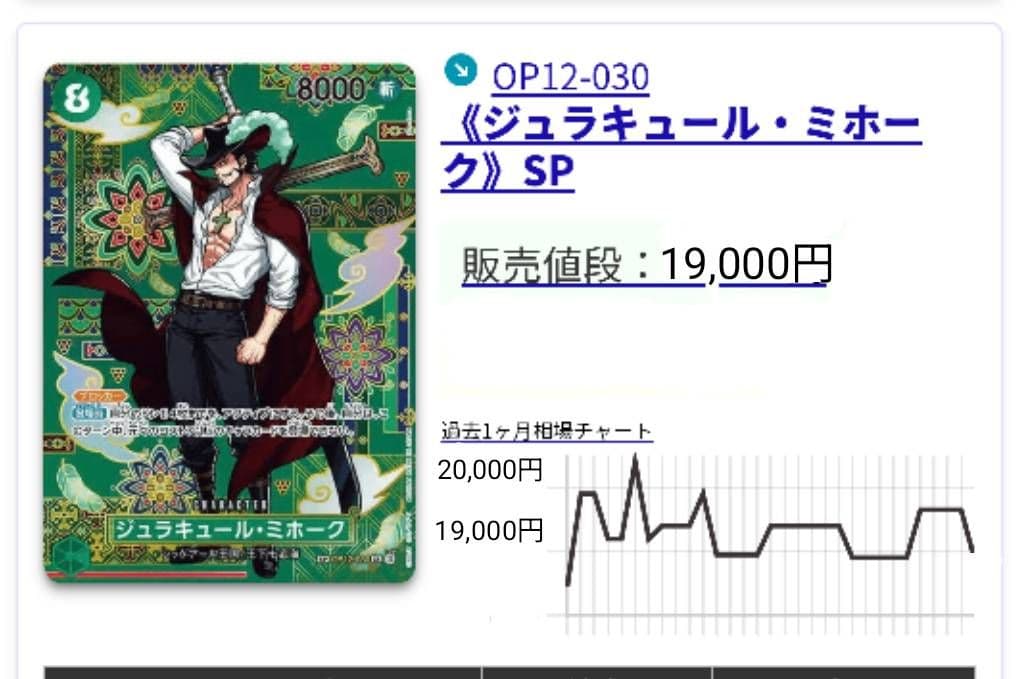 【ジュラキュール・ミホーク 】SPカード 【美品】自引後即スリーブ【ローダー付】