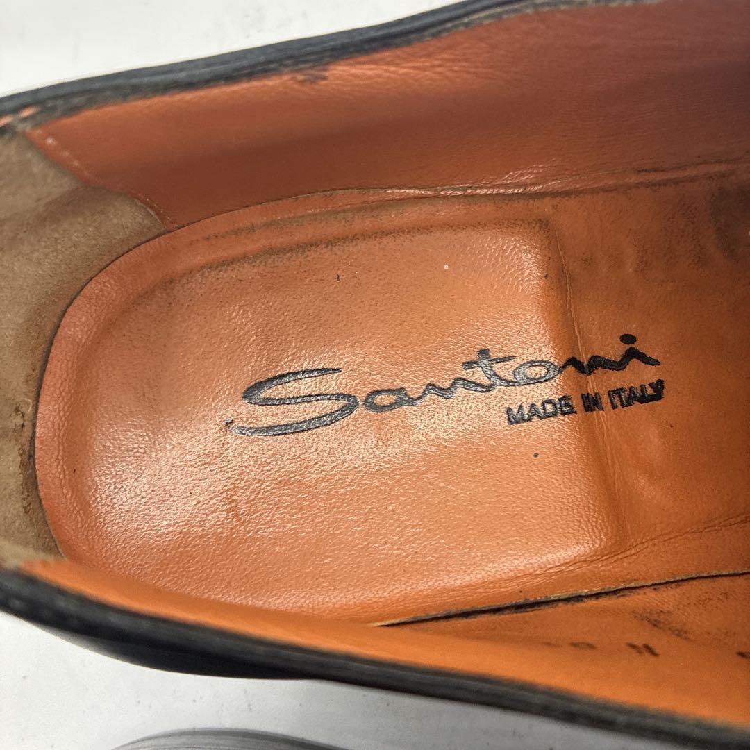 【美品】Santoni サントーニ ストレートチップ 6 ビジネスシューズ 黒