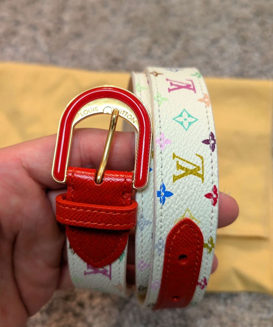 【良品】ルイヴィトン モノグラム ブロン サンチュール キャンディ 80