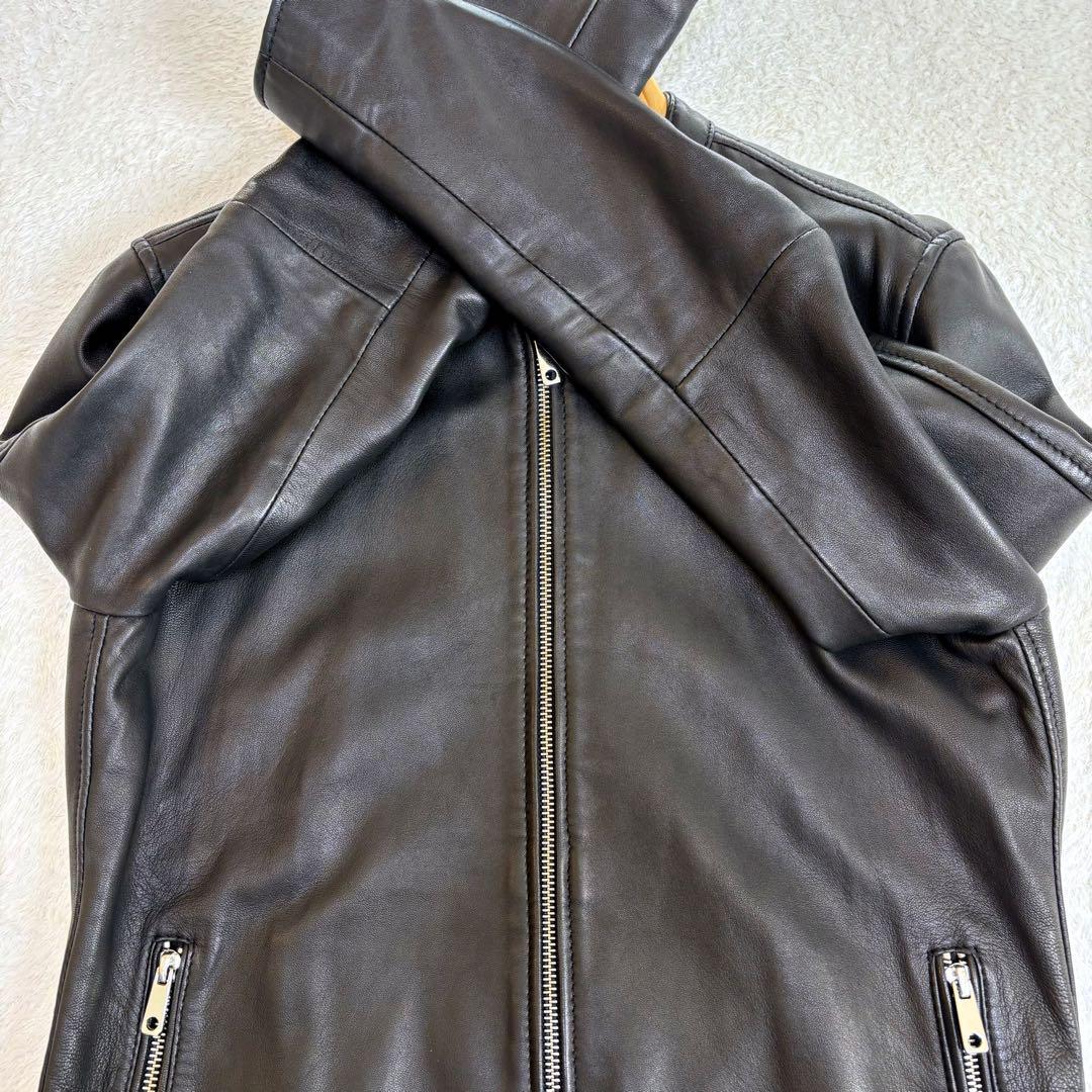 美品♡UNITED TOKYO レザージャケット シングル 羊革 本革 ブラック