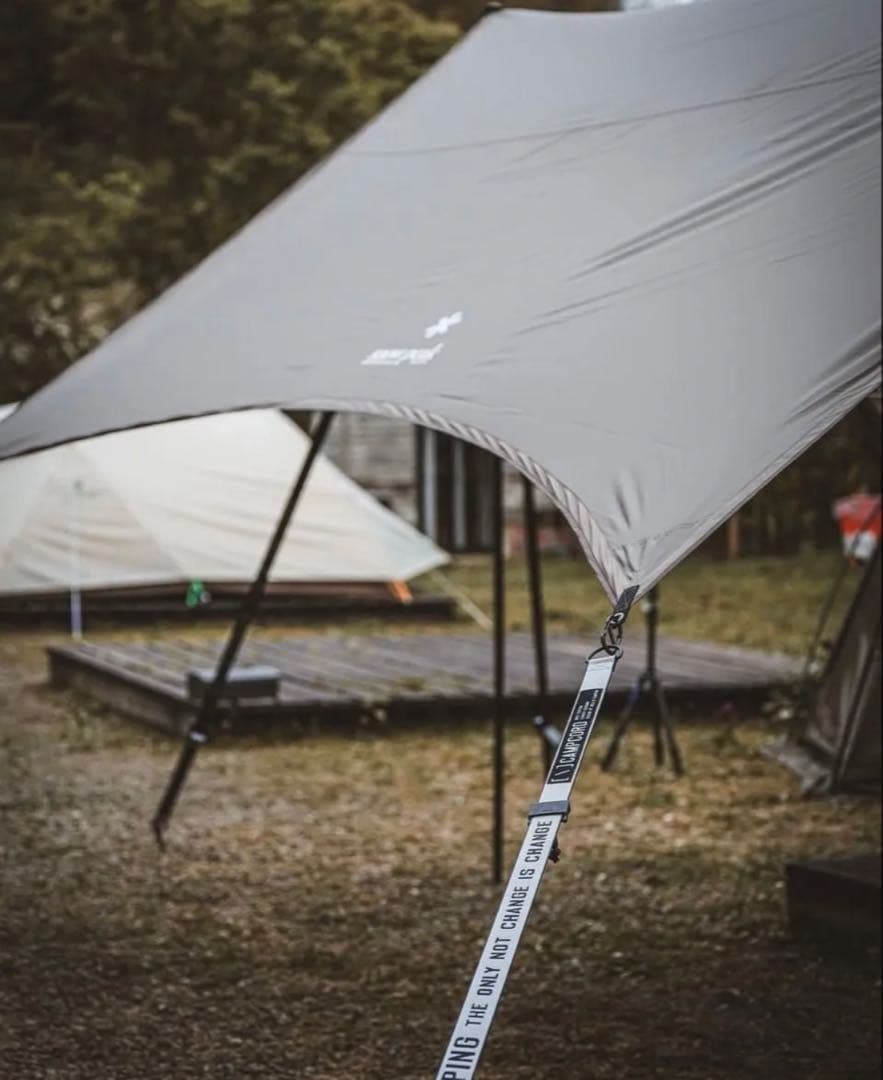 [＼] CAMPCORD 機能ガイロープ　台湾ガレージ　グレー　4本2セット