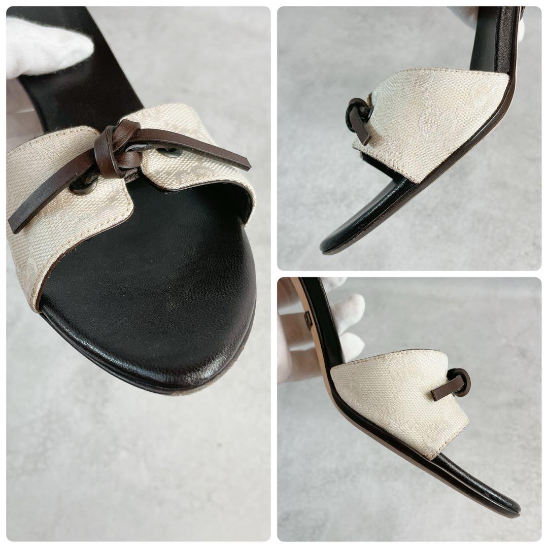 靴 Vintage Gucci Monogram Bow Mules 36 1/2